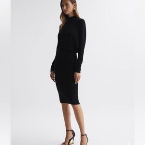 Reiss Elegant Black Midi Dress